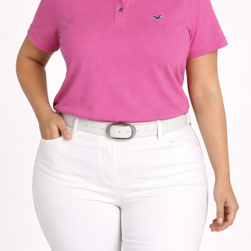 Hollister Pink Polo Shirt Women's XL Y2K Preppy